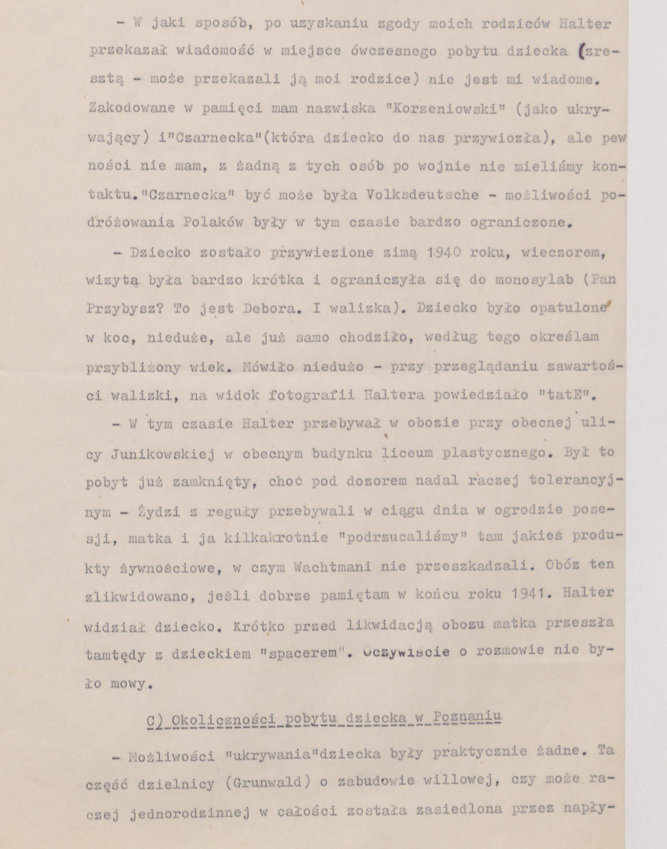 Fot. 1. Fragment wspomnień Janusza Przybysza z jego odręcznymi poprawkami. Źródło: I.Z. Dok. II – 464.